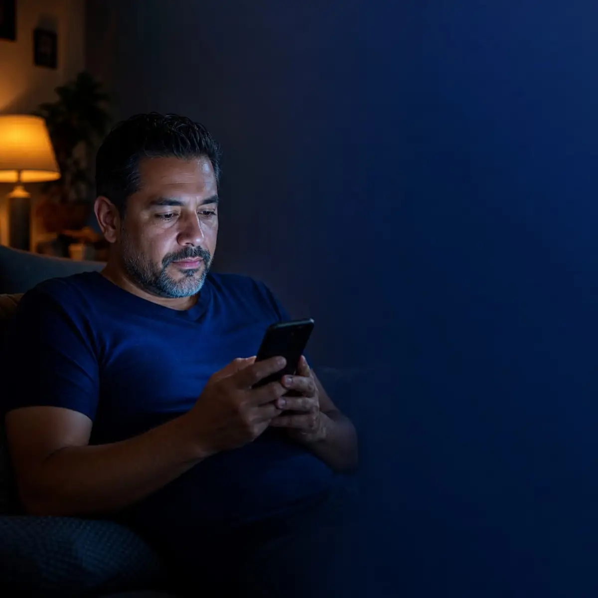 Padre revisando la alerta de noche