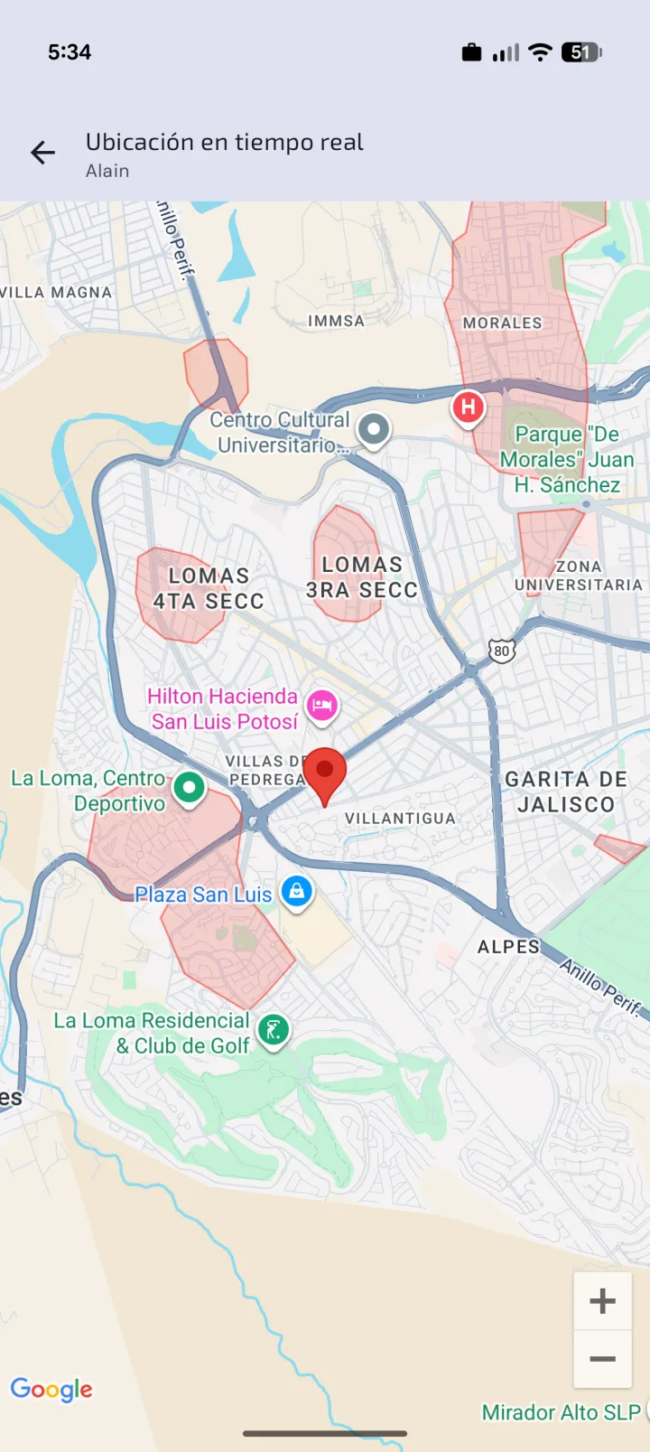 Sentry · ubicación en tiempo real