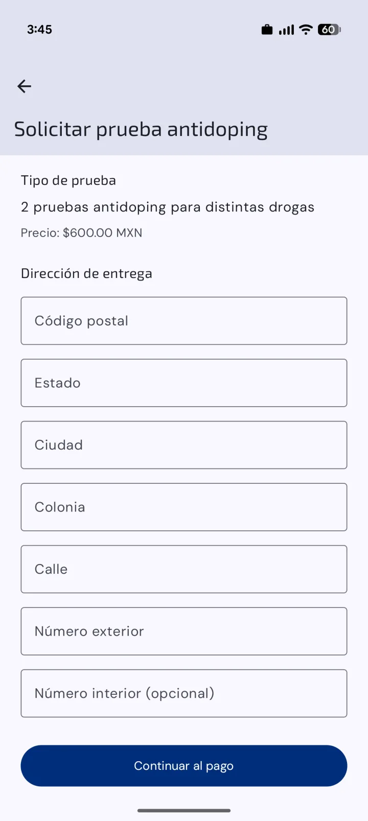 Sentry · solicitar prueba antidoping